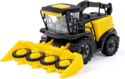 Traktor auf Schwungrad, gelb – landwirtschaftliche Kinder-Maschine mit drehbarem Auslegerrohr