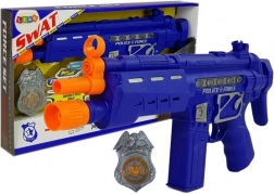 Polizeiset Pistole Abzeichen Marineblau mit Ton- und Lichteffekten 37 cm