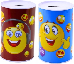 Metall-Spardose Emojis blau und braun