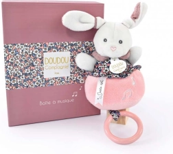 Doudou Geschenkset – rosa Plüschhäschen mit Melodie 20 cm