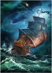 Diamant-Malerei Segelboot im Sturm 30x40 cm