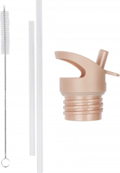 A Little Lovely Company Set aus Verschluss, Bürste und Strohhalm für Edelstahlflasche 350 ml – Regenbogen