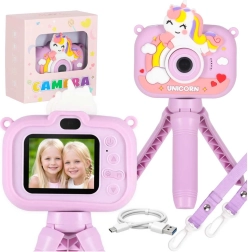 Digitaler Kinderfotoapparat mit Dreibein-Stativ UNICORN – lila