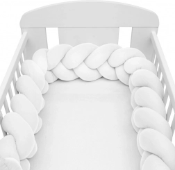 Musselin-Bettumrandung geflochten NEW BABY, weiß