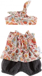 Tunika mit Shorts und Gürtel für 38‑cm-Puppe – Blumenwiese