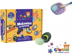 Steinmal-Set leuchtend im Dunkeln mit Farben und Pinseln CREATED