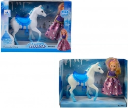 Puppe mit Pferd 15 cm