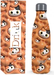 Thermoflasche mit orangefarbener Katze 500 ml