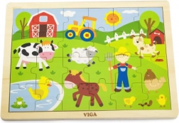 Viga Holzpuzzle Bauernhof für Kinder