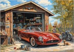 Puzzle Jaguar in der Garage 300 XL Teile