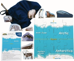 Just Jigsaws Polarregionen und ihre Tiere – Holzpuzzle, 16 Teile und 10 Tiere