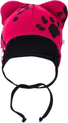Baby-Baumwollmütze mit Öhrchen New Baby Paw dunkelrosa (6–9 Monate)