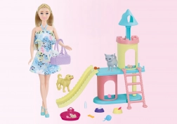 Puppe mit Tieren 30 cm