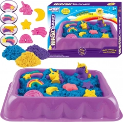 Kinetischer Sand 0,6 kg Einhörner und Regenbögen mit Tisch und Förmchen Woopie