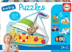 Baby Puzzle Tiere in Verkehrsmitteln 5v1