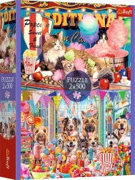 Puzzle 2x500 – Flauschige Freunde TREFL
