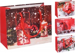 Papier-Geschenktasche, Weihnachtsmotiv, Größe S, 18 × 23 × 10 cm