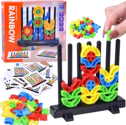 Montessori bunte geometrische Steckplatte mit Stäben und Vorlagekarten