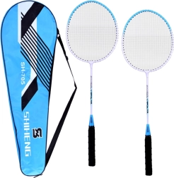 Satz leichter Badmintonschläger mit Gehäuse und sanfter Entlastung
