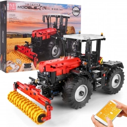 Bausatz RC roter Traktor 2716 Teile mit austauschbaren Anbaugeräten