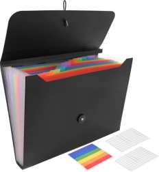 Akkordeon-Dokumentenordner A4 mit Gummiband MAALEO, 13 Fächer