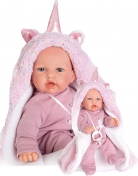 Antonio Juan Petit realistische Puppe mit Geräuschen, weicher Stoffkörper, 27 cm