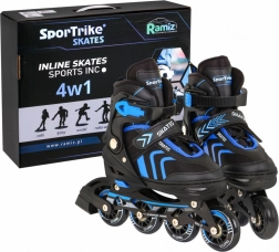 4-in-1-Set Kinderrollschuhe: Inline-, Quad- und Eislaufschuhe, Größe 29–33 – Blau