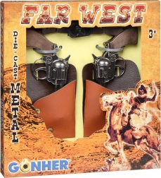 Cowboy-Set aus Metallrevolvern von Gonher