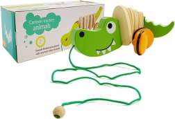 Nachzieh-Krokodil aus Holz 18 cm