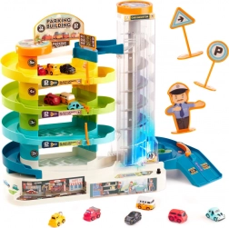 Parkhaus mit 4 Etagen, elektrischem Aufzug und 6 Autos