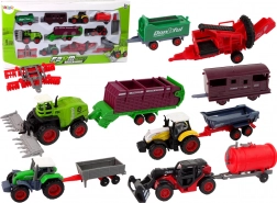 Set aus Bauernhoffahrzeugen – Metalltraktoren und Maschinen (12 Stk.)