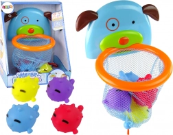 Bade-Spielzeug Mini-Basketball mit Hündchen und Gummifischchen