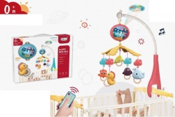 Bettmobil mit Fernbedienung und Projektor