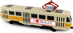 Metall-Retro-Straßenbahn PRAGUE T3 16 cm mit Rückzugmechanismus