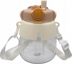 Kinder-Wasserflasche mit Strohhalm und Trageriemen 1 l