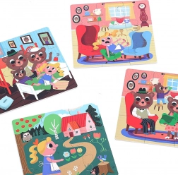 Vilac Holzpuzzle Goldlöckchen 4 in 1