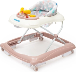 Baby-Lauflernhilfe BABY MIX mit Lenkrad und Silikonrädern – rosa