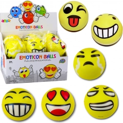 Schaumball mit Emojis 10 cm, gelb
