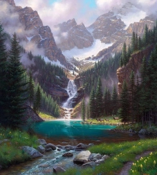 Diamantmalerei Bergbach 30x40 cm