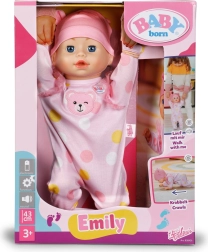 Interaktive Puppe BABY born Emily 43 cm – geht und krabbelt