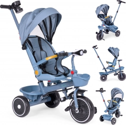 Kinder 2-in-1 Dreirad mit drehbarem Sitz und klappbarem Verdeck, blau ECOTOYS