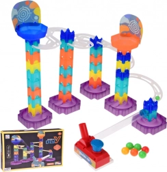 Bunte Kugelbahn Marble Run DIY mit Abschussvorrichtung, 58 Teile