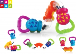 Baby-Rassel 17 cm mit drehbaren Röhrchen