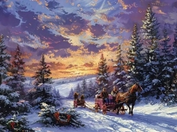 Diamantmalerei Schlittenfahrt 30 × 40 cm