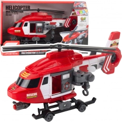 Rettungshubschrauber 1:16 mit Lichtern, Sounds und Winde mit Trage – rot