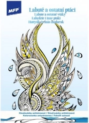 Antistress-Malvorlagen – Schwäne und weitere Vögel A4