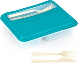 Geteilter Lunchbox mit Besteckset 1,3 l