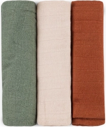 Petite&Mars Set aus Bambus-Musselinwindeln Moussy Botanic Tones 68 × 68 cm (3 Stk.)