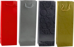Geschenktasche für Flaschen mit geprägten Schriftzügen 35 × 12 × 9 cm