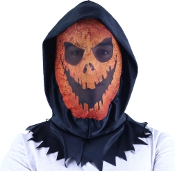 Textile Halloween-Kürbismaske mit Kapuze